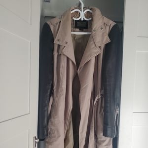 L Mackage Trench with leather sleeves